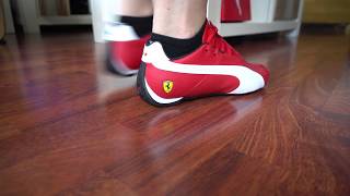 Puma Ferrari Future Cat OG red on feet 1