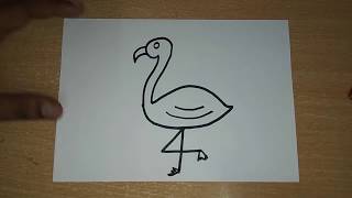 How to Draw Crane drawing for kids | Easy Step by Step Drawing