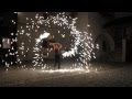 Silver fountain.  Pyro effects from A Technologies