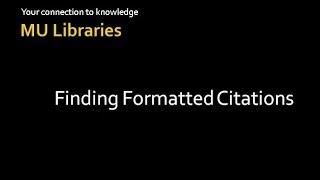 Finding Formatted Citations