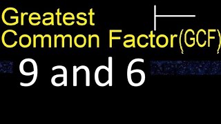 GCF 9 and 6 . greatest common factor . GCF(9 , 6) , How to Find GCF