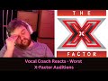 Vocal Coach Reacts To - Worst X-Factor Auditions - Part 1