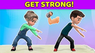 Get Strong! BELLY + LEGS + ARMS | Kids Exercise