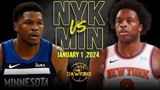New York Knicks vs Minnesota Timberwolves Full Game Highlights | January 1, 2024 | FreeDawkins