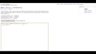 Coding Bat - Java String Tutorial comboString