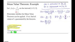 Mean Value Theorem: Rational Function