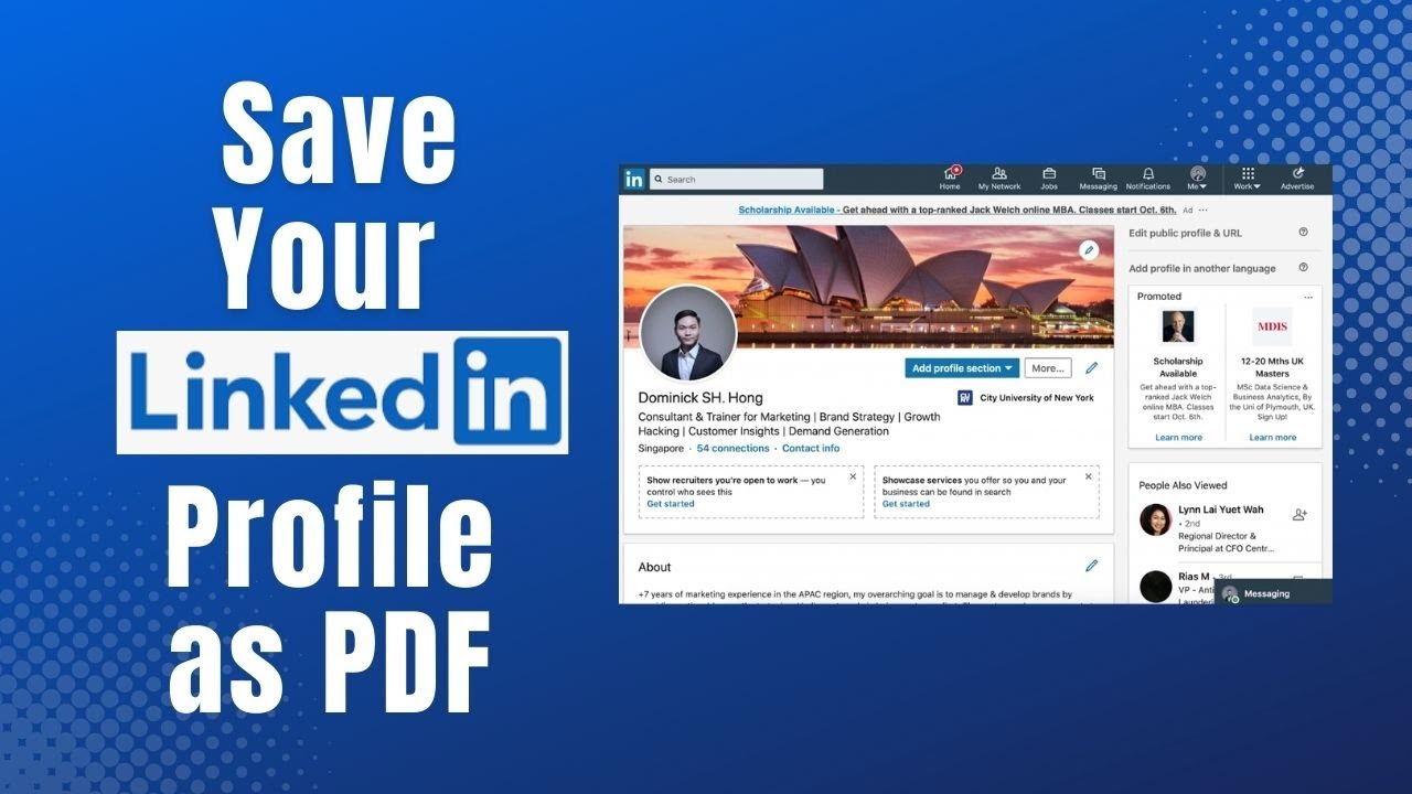 How To Save Your Linkedin Profile As A Pdf Step By Step Tutorial