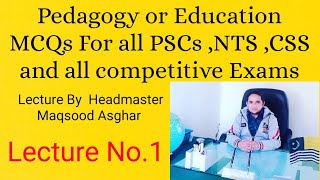 |Pedagogy MCQs for all PSCs| Pedagogy For nts | Education MCQS||PPSC MCQs ||FPSC MCQs ||KPPSC MCQs|.