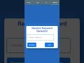 Random Password Generator using HTML | Css