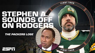 Stephen A. SOUNDS OFF on Aaron Rodgers for getting eliminated by the Lions 🗣️ | First Take