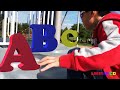 ABC SONG Riding Power Wheels and Catching ABC Letter POKEMON BALL