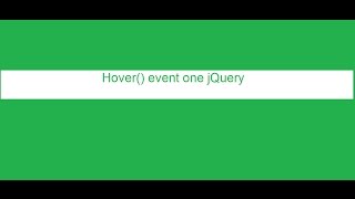 Simple example for hover() event jQuery