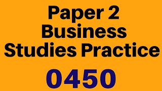 0450 Business Studies Paper 2 -Exam Style Case Study