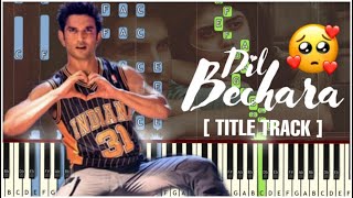 DIL BECHARA - TITLE TRACK | EASY PIANO TUTORIAL | SUSHANT SINGH RAJPUT | COVER BY PIX SERIES