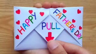DIY - SURPRISE MESSAGE CARD FOR FATHER'S DAY | Pull Tab Origami Envelope Card | Father's Day Card