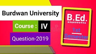 B.Ed.1st Sem C.4 Question 2019 || Burdwan University || #LanguageaccrosstheCurriculum