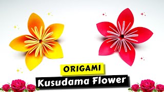 How To Make A Origami KUSUDAMA FLOWER 💮 | Paper Flower Tutorial