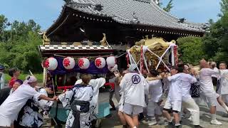 令和5年　城原天満社夏季大祭　宮出し　神輿と小山車の練り