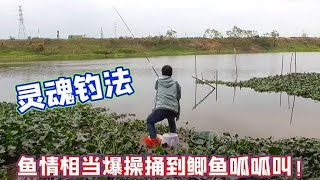 挑战沙河灵魂钓法，一竿4米5捅破鲫鱼窝呱呱叫！让鱼儿无法逃串