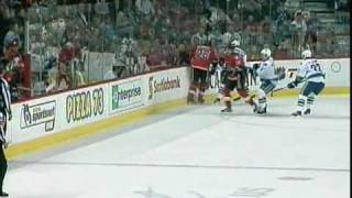 Curtis Glencross nails Keith Ballard then Crosschecks him in the head