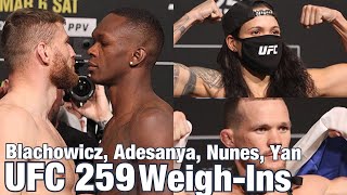 UFC 259 Official Weigh-Ins