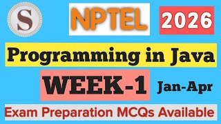 NPTEL Programming in Java Week 1 Assignment Answers 2026 | Quiz Solution | Jan - April | #SKumarEdu
