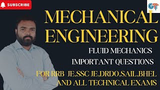 Fluid Mechanics: Important Questions for RRB JE