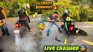 @aalyanvlogs1299 ka hua firse crash 😨 || Crazy Butnout 😨 || Dangerous crash 😰