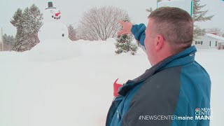 Giant Frosty snowman in Presque Isle