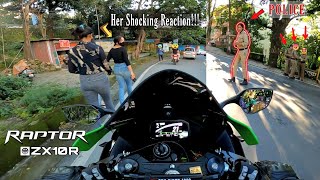 Cute girl shocking Reaction | public reaction in india \u0026 Police vs bikers \u0026 Loud Exhaust | zx10r