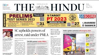 28 July 2022 | The Hindu Newspaper Analysis | Current Affairs 2022 #UPSC #IAS #Todays The Hindu