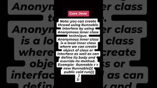 "Creating Threads with Runnable Interface Using Anonymous Inner Class in Java | Core Java Tutorial"