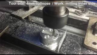 SM6090 desktop cnc router machine milling aluminum block