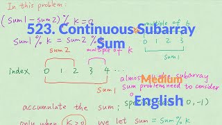 LeetCode 523. Continuous Subarray Sum Explanation and Solution