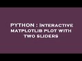 PYTHON : Interactive matplotlib plot with two sliders