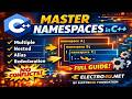 C++ Namespace Mastery 🚀 | Multiple, Nested, Alias & Redeclaration Explained Clearly
