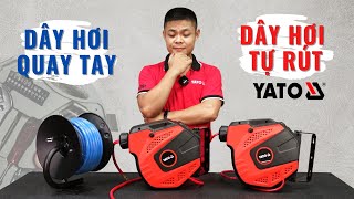 Mở hộp hộp dây hơi tự rút của YATO có gì