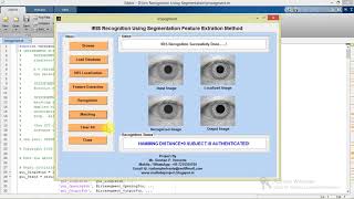 Iris Recognition with Segmentation Using Matlab Code