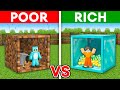 Milo POOR vs Chip RICH: HOUSE INSIDE A DIRT vs DIAMOND BLOCK Challenge in Minecraft