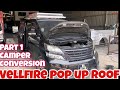 Vellfire Campervan conversion  Part 1 Pop up Rooftop Aluminium Frame