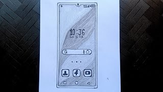 Let's learn How to draw MOBILE PHONE easy | how to draw a phone