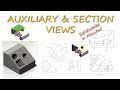 AUXILIARY and SECTION Views SolidWorks basics in 9 Minutes!