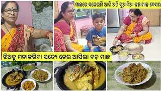 ଝିଅକୁ ମନା କରିବା ସତ୍ୟେ ନେଇଆସିଲା ବଡ଼ମାଛ  | ମାଛରେ ବନେଇଲି ଅତି ସୁଆଦିଆ କଞ୍ଚାମାଛ ବେସର  | Village Food