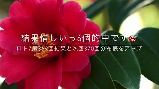 惜しくも6個的中まで　ロト7第369回結果と次回370回分布表をアップ