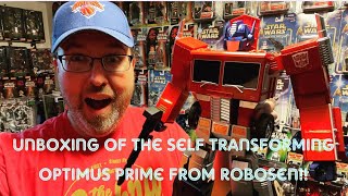 Unboxing the Self Transforming Optimus Prime from Robosen preordered through Hasbro Pulse