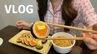 ENG)일주일 먹은 음식들|냉털해서 만드는 당근김밥|참치 샌드위치|캐나다마트장보기|강아지 그루밍 푸들컷받기|