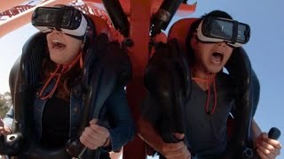 Ride a real roller coaster while playing a VR video game