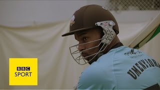 NFL's Osi Umenyiora learns how to play cricket with Jason Roy - BBC Sport