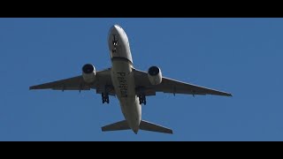 ✈✈[RJAA]成田空港パキスタン 壮絶横風着陸 ダウンバースト!! ゴーアラウンド wind shear Crosswind パキスタン国際航空 Boeing 777-240/ER