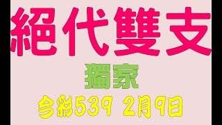 【539財神爺】2月9日 上期中24 今彩539 絕代雙支